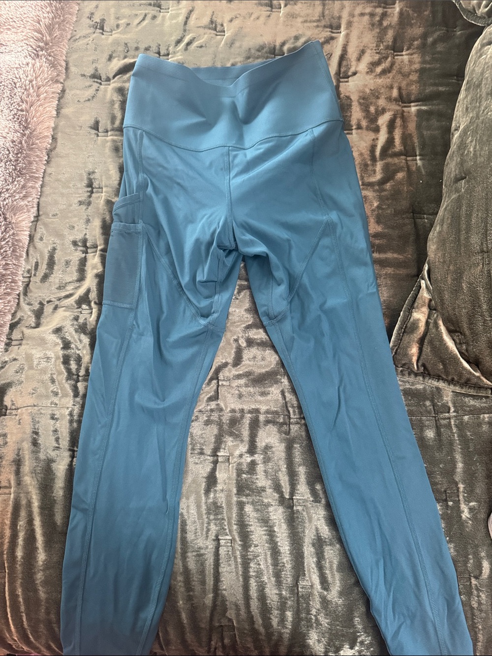 High-Waist Knix Active Leggings in Teal Blue